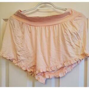 Faceplant Dreams Bamboo Pajama Ruffle Shorts - Blush Pink, Medium FADED NWT